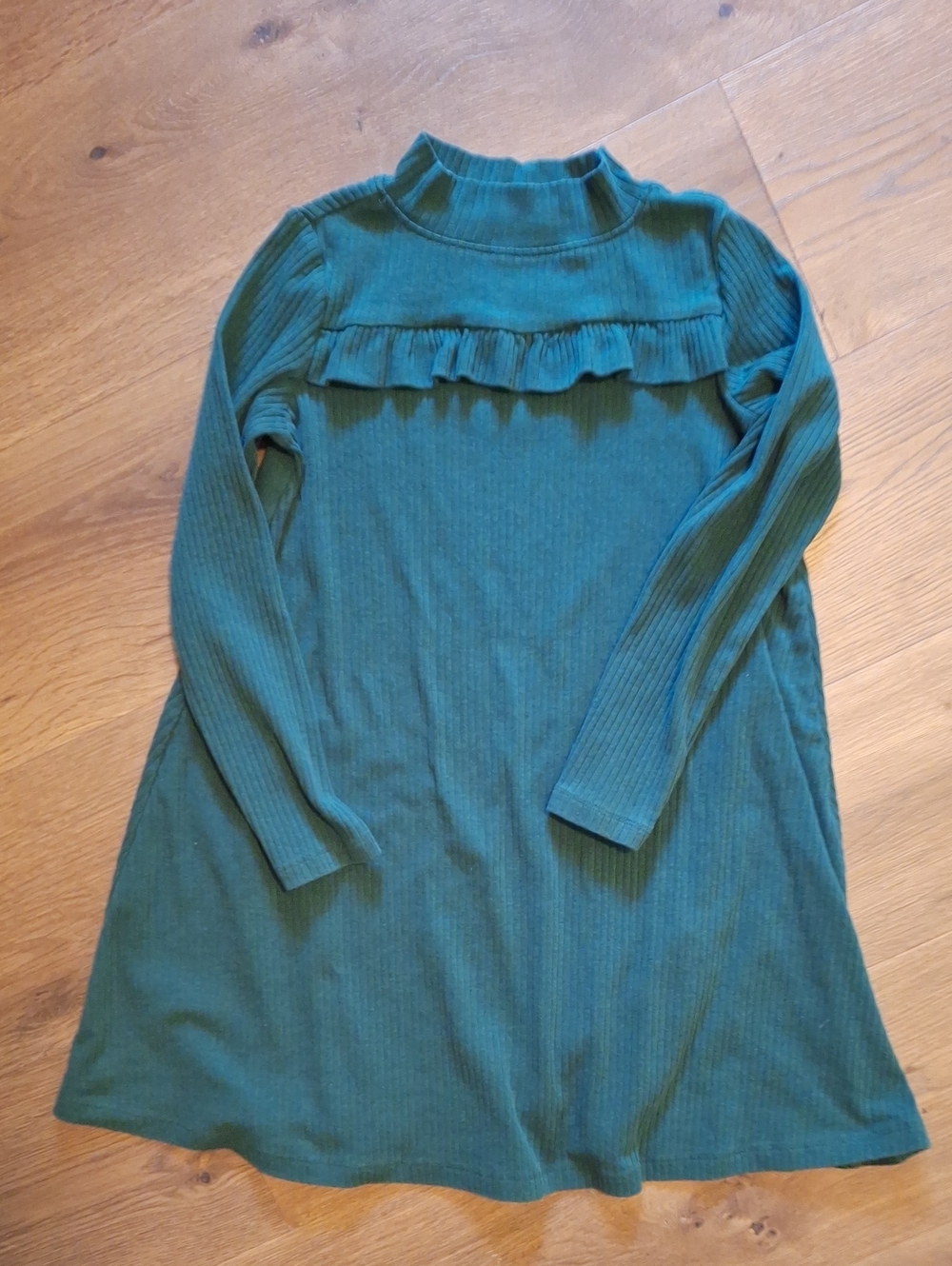 Hanna Andersson Green Ribbed Dress SZ 8